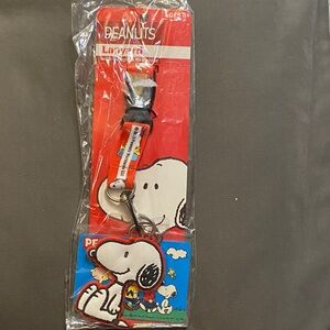 Peanuts Snoopy Red and Blue Lanyard with Keychain